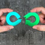 Circular,Economy,Concept.,Two,Hands,Assembling,Arrow,Infinity,Recycling,Symbol